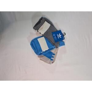 Adidas NWT 3 Pairs Men's Medium Cream, Blue and Gray Socks